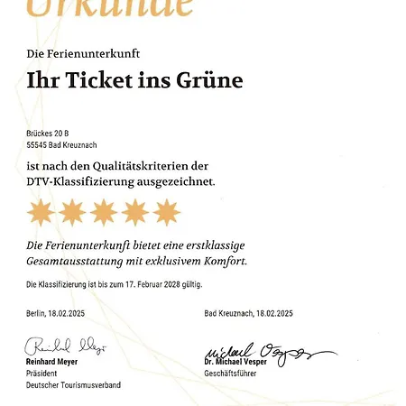 Ihr Ticket Ins Gruene - Topmoderne 5-sterne-ferienwohnung Bad Kreuznach